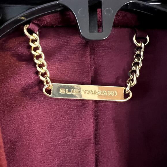 Elie Tahari Single Button Velvet Blazer size 2 Burgundy New - Picture 6 of 9